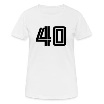 40 - Frauen T-Shirt atmungsaktiv - Weiß - Vorne - AI Model Female 172 dark (172cm)