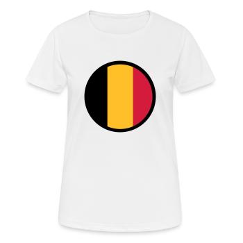 Marqué par la Belgique - T-shirt respirant Femme - blanc - Devant - AI Model Female 172 dark (172cm)