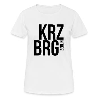 KREUZBERG BERLIN - Frauen T-Shirt atmungsaktiv - Weiß - Vorne - AI Model Female 172 dark (172cm)