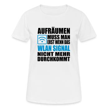 aufräumen chaot wlan - Frauen T-Shirt atmungsaktiv - Weiß - Vorne - AI Model Female 172 dark (172cm)