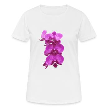 rose orchidée fleurs - T-shirt respirant Femme - blanc - Devant - AI Model Female 172 dark (172cm)