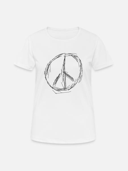 Peace Zeichen/Symbol - Frauen T-Shirt atmungsaktiv - Weiß