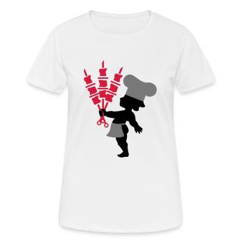 Cupido Koch Shashlik - Frauen T-Shirt atmungsaktiv - Weiß - Vorne - AI Model Female 172 dark (172cm)