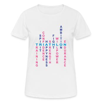 Triathlon - Frauen T-Shirt atmungsaktiv - Weiß - Vorne - AI Model Female 172 dark (172cm)