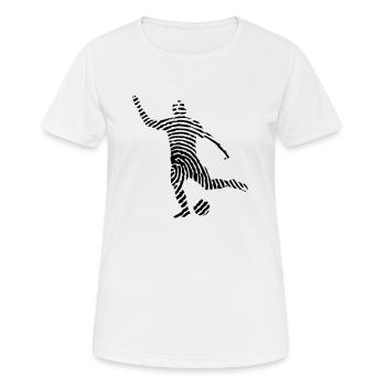 Football Fingerabduck - identité-cadeau-football - T-shirt respirant Femme - blanc - Devant - AI Model Female 172 dark (172cm)