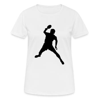 Table tennis male de - Frauen T-Shirt atmungsaktiv - Weiß - Vorne - AI Model Female 172 dark (172cm)