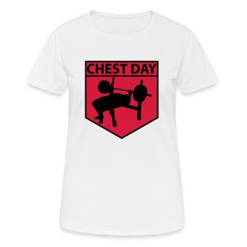 Chest Day - T-shirt respirant Femme - blanc - Devant - AI Model Female 172 dark (172cm)