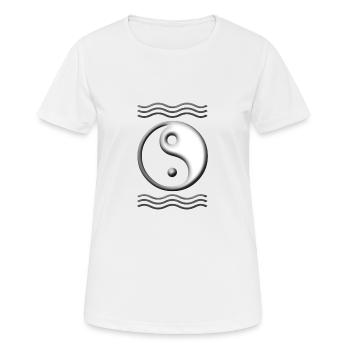 Yin Yang - T-shirt respirant Femme - blanc - Devant - AI Model Female 172 dark (172cm)