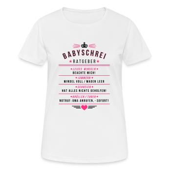 Babyschrei Ratgeber - Frauen T-Shirt atmungsaktiv - Weiß - Vorne - AI Model Female 172 dark (172cm)