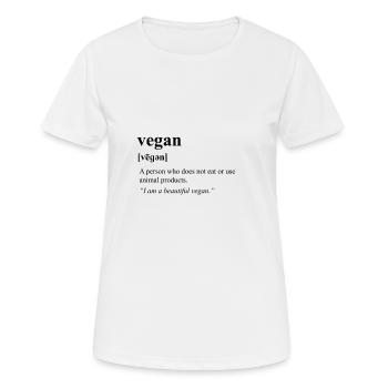 Vegan - Frauen T-Shirt atmungsaktiv - Weiß - Vorne - AI Model Female 172 dark (172cm)