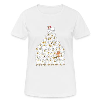 tas de poulets - T-shirt respirant Femme - blanc - Devant - AI Model Female 172 dark (172cm)