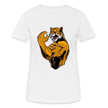 Tiger Kämpfer - Frauen T-Shirt atmungsaktiv - Weiß - Vorne - AI Model Female 172 dark (172cm)