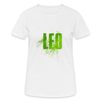 Leo - Frauen T-Shirt atmungsaktiv - Weiß - Vorne - AI Model Female 172 dark (172cm)