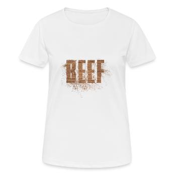 Beef/ Rind - Frauen T-Shirt atmungsaktiv - Weiß - Vorne - AI Model Female 172 dark (172cm)