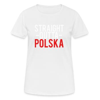 Polen - Frauen T-Shirt atmungsaktiv - Weiß - Vorne - AI Model Female 172 dark (172cm)