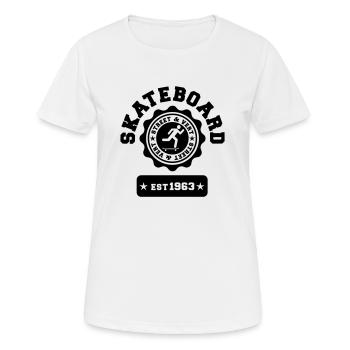 Skateboard-Straße und Vert - Frauen T-Shirt atmungsaktiv - Weiß - Vorne - AI Model Female 172 dark (172cm)