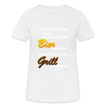 Bier Grill Griller Grillen - Frauen T-Shirt atmungsaktiv - Weiß - Vorne - AI Model Female 172 dark (172cm)