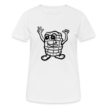 lustiges_fass - Frauen T-Shirt atmungsaktiv - Weiß - Vorne - AI Model Female 172 dark (172cm)