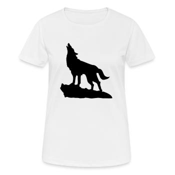 Wolf Howling - Women's Breathable T-Shirt - white - Front - AI Model Female 172 dark (172cm)