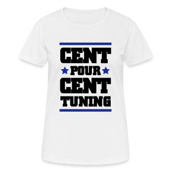 CENT POUR CENT TUNING - T-shirt respirant Femme - blanc - Devant - AI Model Female 172 dark (172cm)