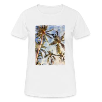 Palm trees in watercolor look - Women's Breathable T-Shirt - white - Front - AI Model Female 172 dark (172cm)