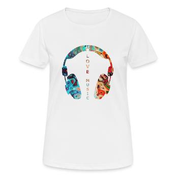 DJ I Love Music - I love music - colorful design - Women's Breathable T-Shirt - white - Front - AI Model Female 172 dark (172cm)