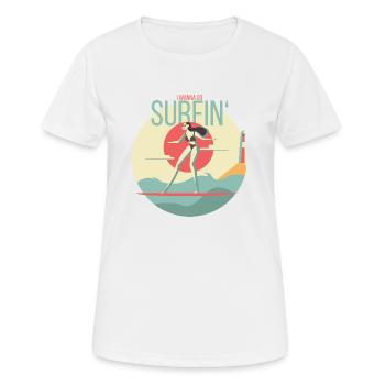 I wanna go surfing - Women's Breathable T-Shirt - white - Front - AI Model Female 172 dark (172cm)
