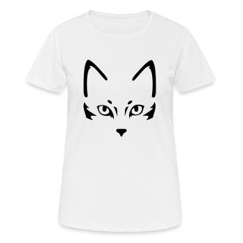 Minimal Katze - Frauen T-Shirt atmungsaktiv - Weiß - Vorne - AI Model Female 172 dark (172cm)