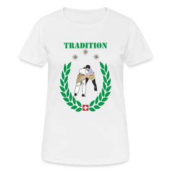 schwinger schwingen tradition - Frauen T-Shirt atmungsaktiv - Weiß - Vorne - AI Model Female 172 dark (172cm)