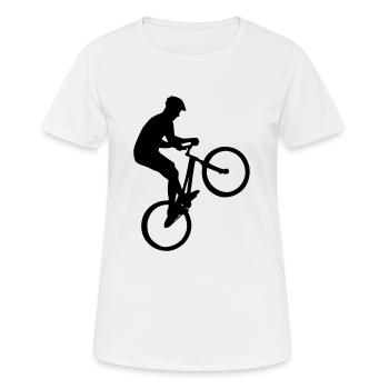 Biking - Trial - Frauen T-Shirt atmungsaktiv - Weiß - Vorne - AI Model Female 172 dark (172cm)