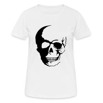 skull_001 - Frauen T-Shirt atmungsaktiv - Weiß - Vorne - AI Model Female 172 dark (172cm)