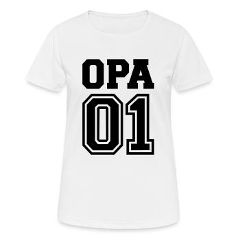 Opa - Frauen T-Shirt atmungsaktiv - Weiß - Vorne - AI Model Female 172 dark (172cm)