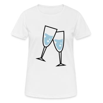 glas sekt - Frauen T-Shirt atmungsaktiv - Weiß - Vorne - AI Model Female 172 dark (172cm)