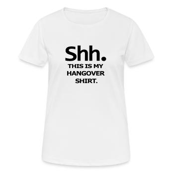 SHH MY HANGOVER t-shirt drôle bière college ivre S - T-shirt respirant Femme - blanc - Devant - AI Model Female 172 dark (172cm)
