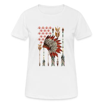 American Flag Tribe - Women's Breathable T-Shirt - white - Front - AI Model Female 172 dark (172cm)
