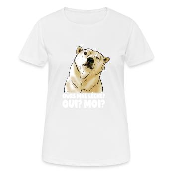 Ours mal léché (texte blanc) - T-shirt respirant Femme - blanc - Devant - AI Model Female 172 dark (172cm)