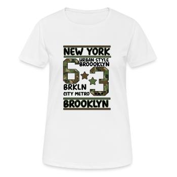 Newyork Brooklyn - T-shirt respirant Femme - blanc - Devant - AI Model Female 172 dark (172cm)