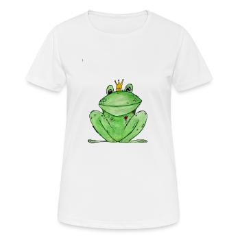 Frosch mit Krone I Froschkönig - Frauen T-Shirt atmungsaktiv - Weiß - Vorne - AI Model Female 172 dark (172cm)