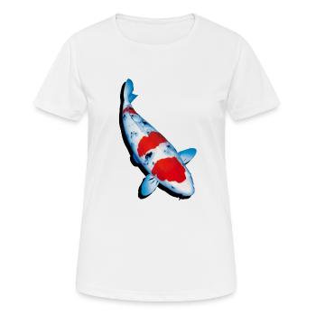 Koi - Frauen T-Shirt atmungsaktiv - Weiß - Vorne - AI Model Female 172 dark (172cm)