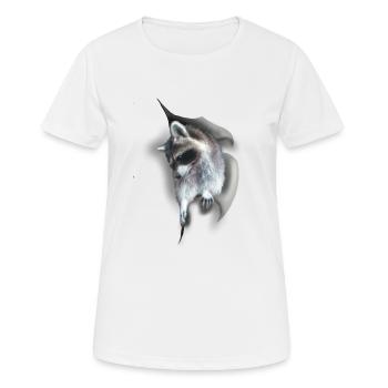 Le raton laveur a tenté de s'échapper - T-shirt respirant Femme - blanc - Devant - AI Model Female 172 dark (172cm)