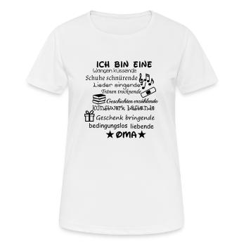 Ich bin eine Oma - Frauen T-Shirt atmungsaktiv - Weiß - Vorne - AI Model Female 172 dark (172cm)