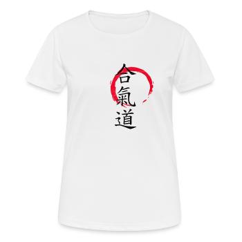 Aikido - Frauen T-Shirt atmungsaktiv - Weiß - Vorne - AI Model Female 172 dark (172cm)