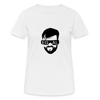 EGAL! Ihm ist einfach alles Egal steuern - Frauen T-Shirt atmungsaktiv - Weiß - Vorne - AI Model Female 172 dark (172cm)
