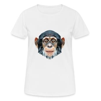 Polygon Design Affe Schimpanse - Frauen T-Shirt atmungsaktiv - Weiß - Vorne - AI Model Female 172 dark (172cm)