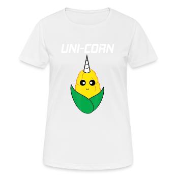 Uni Corn Corn on the Cob Einhorn - Frauen T-Shirt atmungsaktiv - Weiß - Vorne - AI Model Female 172 dark (172cm)