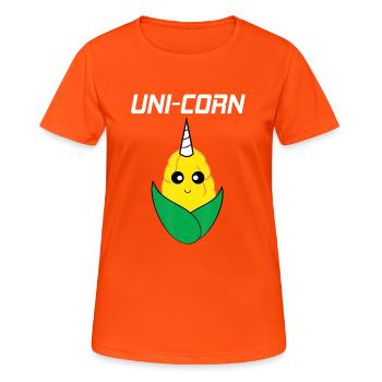 Uni Corn Corn on the Cob Unicorn - T-shirt respirant Femme - orange néon - Devant - AI Model Female 172 dark (172cm)