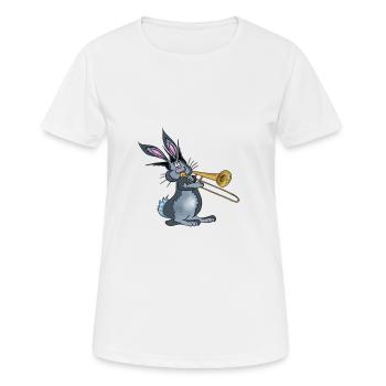 trumpet - Women's Breathable T-Shirt - white - Front - AI Model Female 172 dark (172cm)