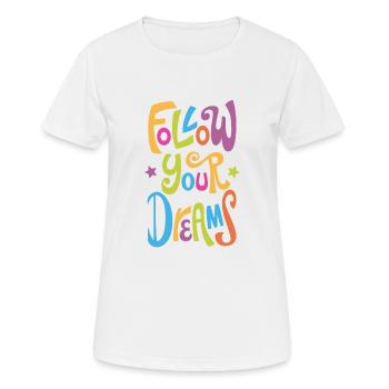 Suis tes rêves - T-shirt respirant Femme - blanc - Devant - AI Model Female 172 dark (172cm)