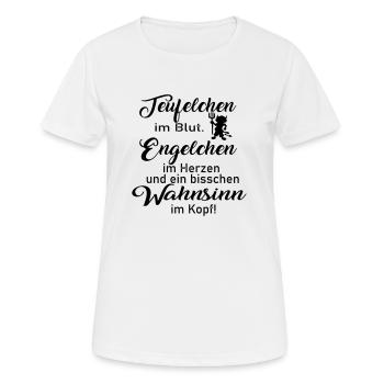 Teufelchen im Blut - Frauen T-Shirt atmungsaktiv - Weiß - Vorne - AI Model Female 172 dark (172cm)