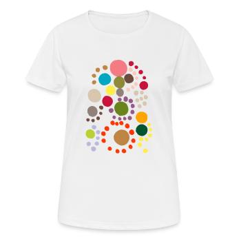iroiro polka dots - Frauen T-Shirt atmungsaktiv - Weiß - Vorne - AI Model Female 172 dark (172cm)